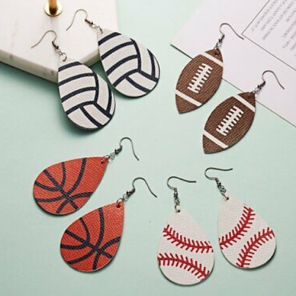 Basketball 🏀 Teardrop Dangle Drop Earring - Picture 3 of 3